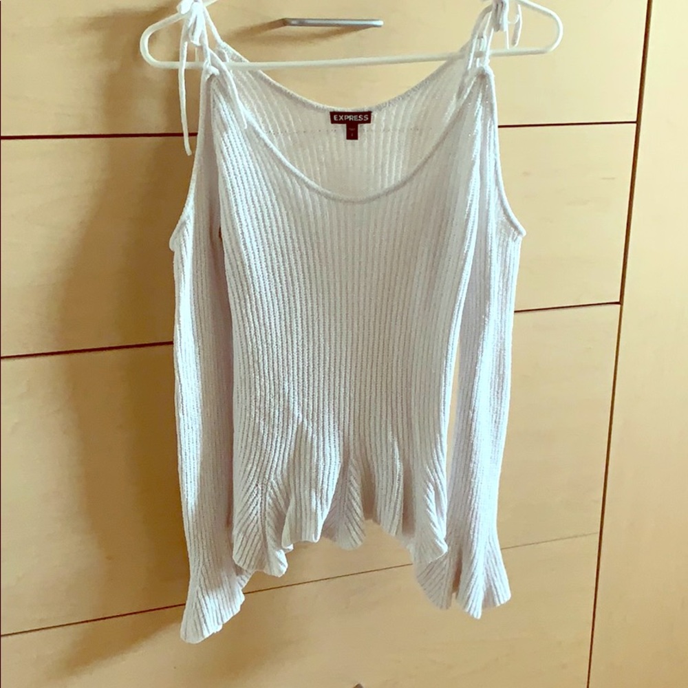Express cold shoulder knit sweater